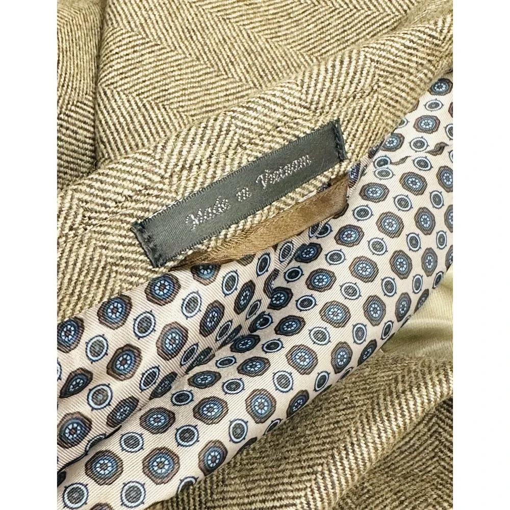 Michael Kors Mens Sz 48R Sport Coat Blazer Jacket Blend Wool Cashmere Tan Green